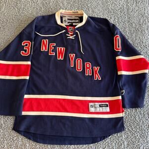 2010 Reebok Henrik Lundqvist NHL New York Rangers 85th Anniversary Jersey Mens M